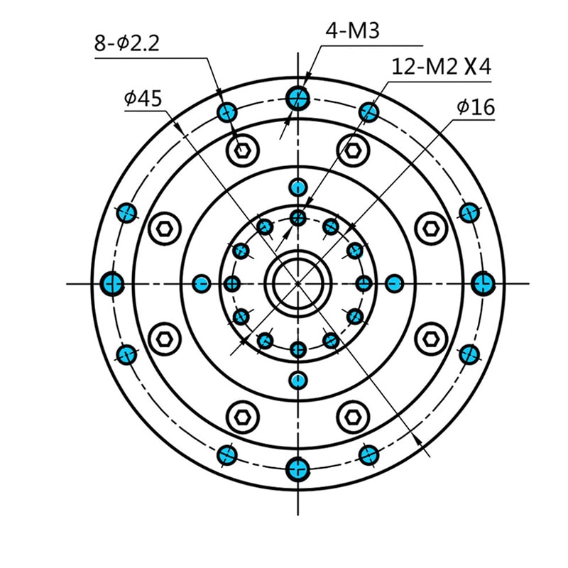 WF07 Flange Output Circular Gear Reducer