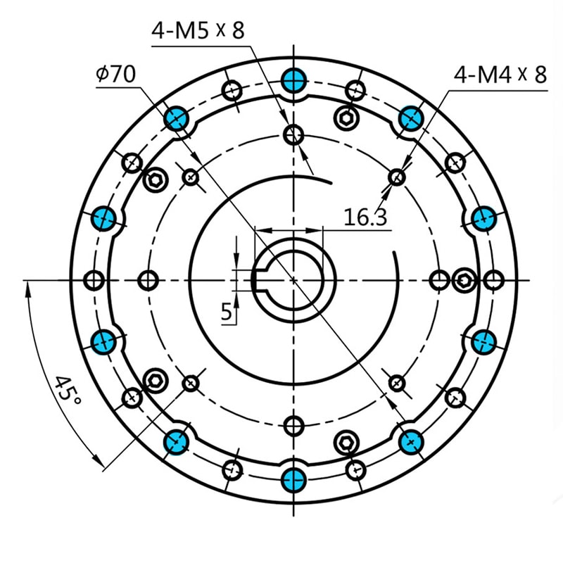 WF25 Flange Output Circular Gear Reducer