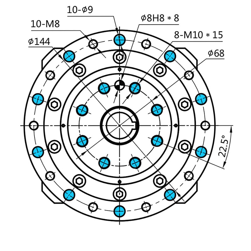 WF40 Flange Output Circular Gear Reducer