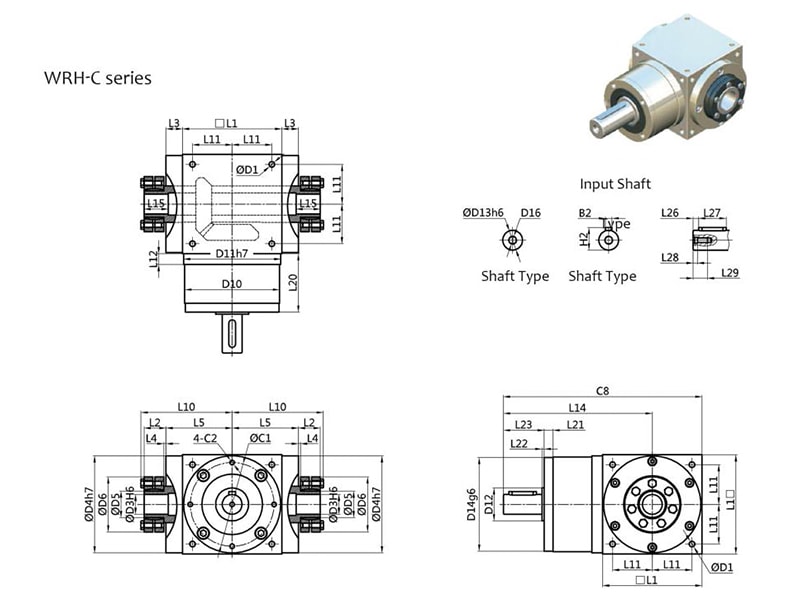 WRH Steering Gear Lifting and T-angle Reducer