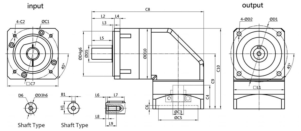structure of WPGR series straight planetary reducer