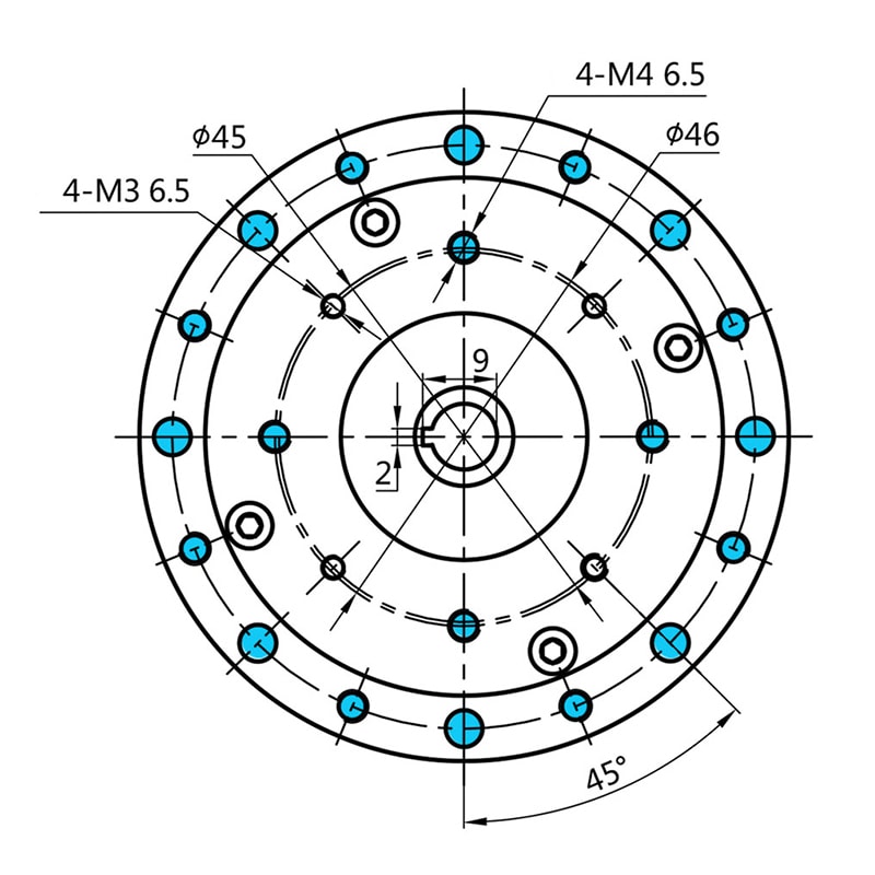 WF17 Flange Output Circular Gear Reducer