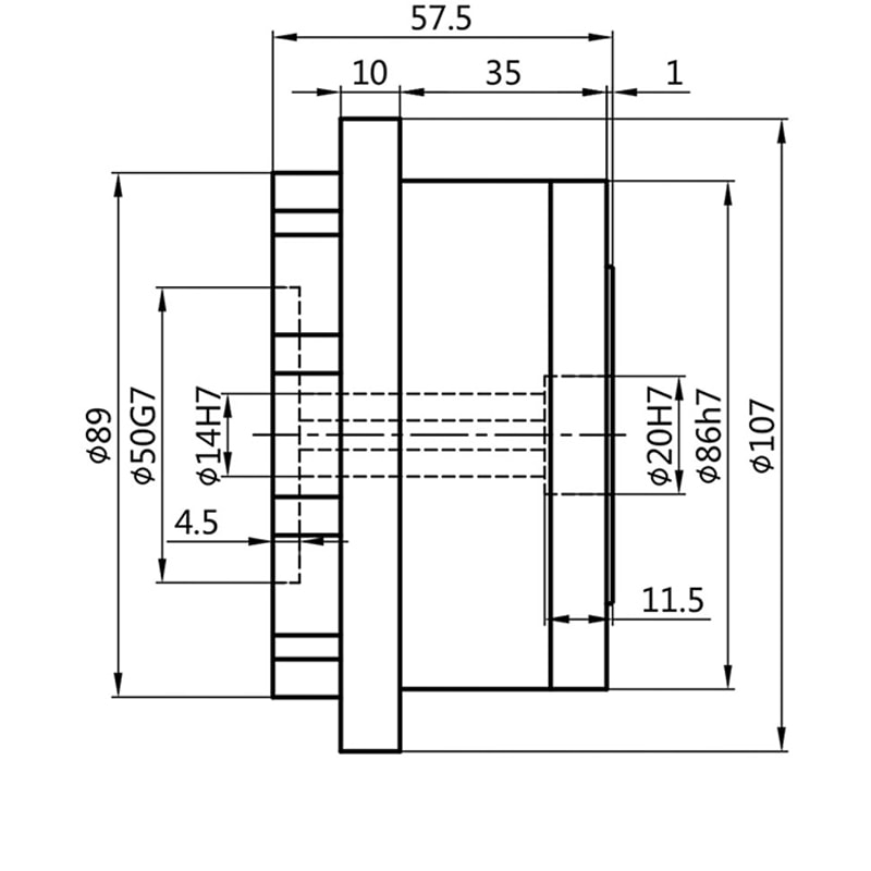 WF25 Flange Output Circular Gear Reducer