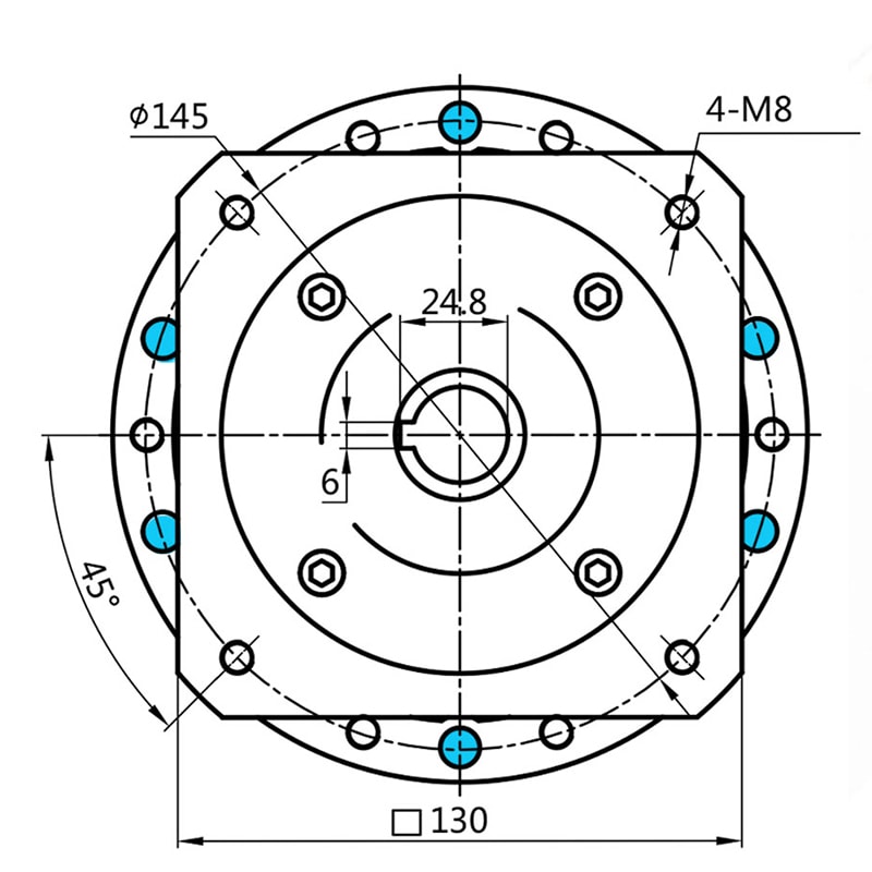 WF40 Flange Output Circular Gear Reducer